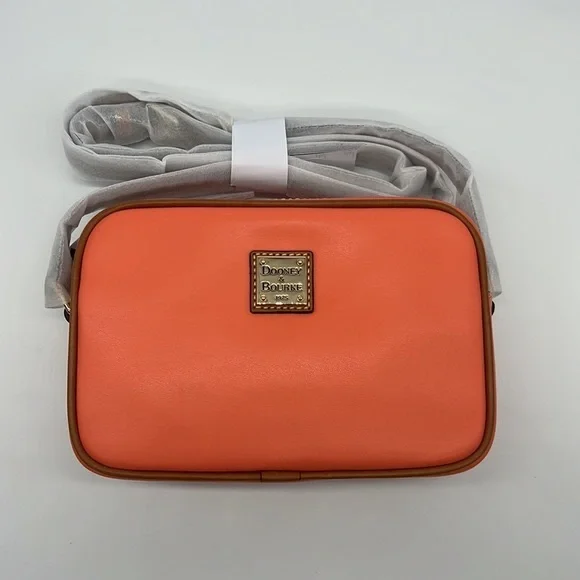 Dooney & Bourke Wexford Leather Camera Crossbody Coral - Picture 2 of 14